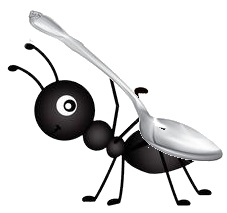 ant carrying spoon